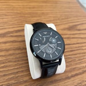 Emporia Armani mechanical watch. Great condition. Leather black band